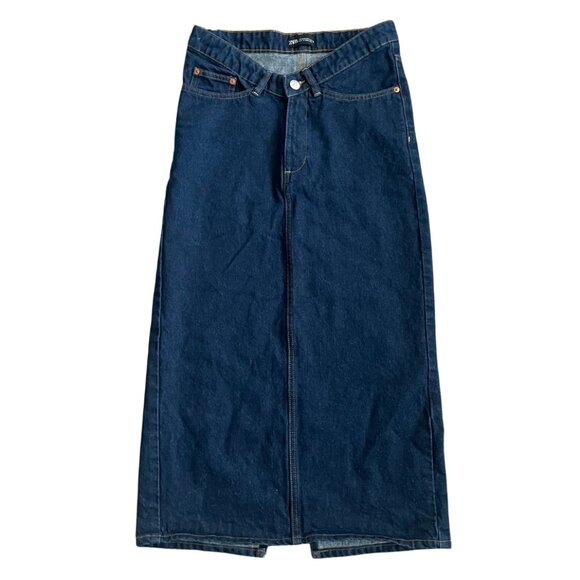 Zara Denim Maxi Skirt Dark Wash - Picture 1 of 3